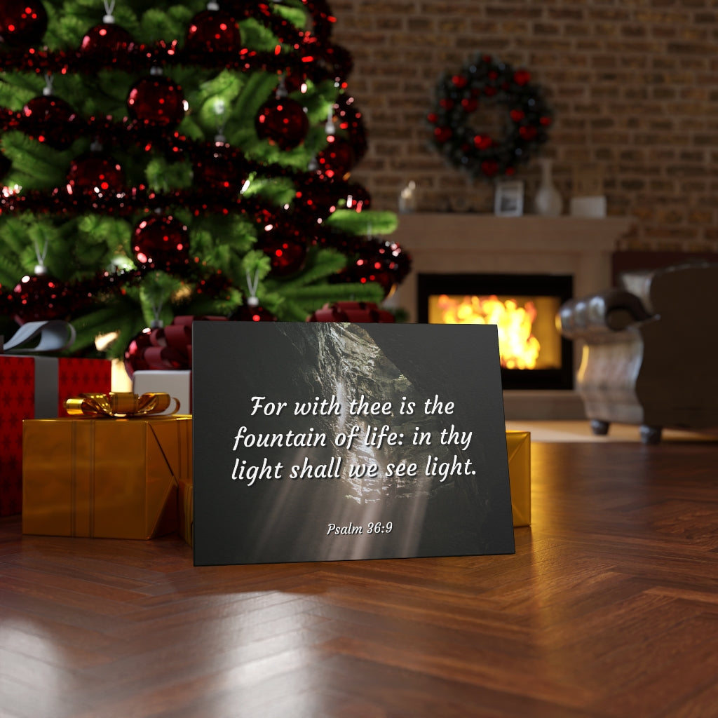 Scripture Walls Fountain Of Life Psalms 36:9 Bible Verse Canvas Christian Wall Art Ready to Hang Unframed-Express Your Love Gifts