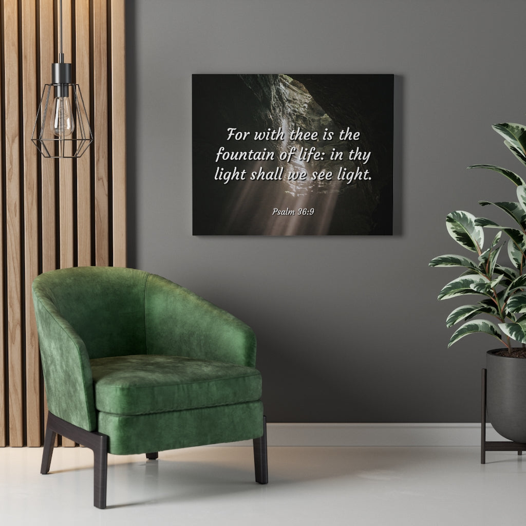 Scripture Walls Fountain Of Life Psalms 36:9 Bible Verse Canvas Christian Wall Art Ready to Hang Unframed-Express Your Love Gifts