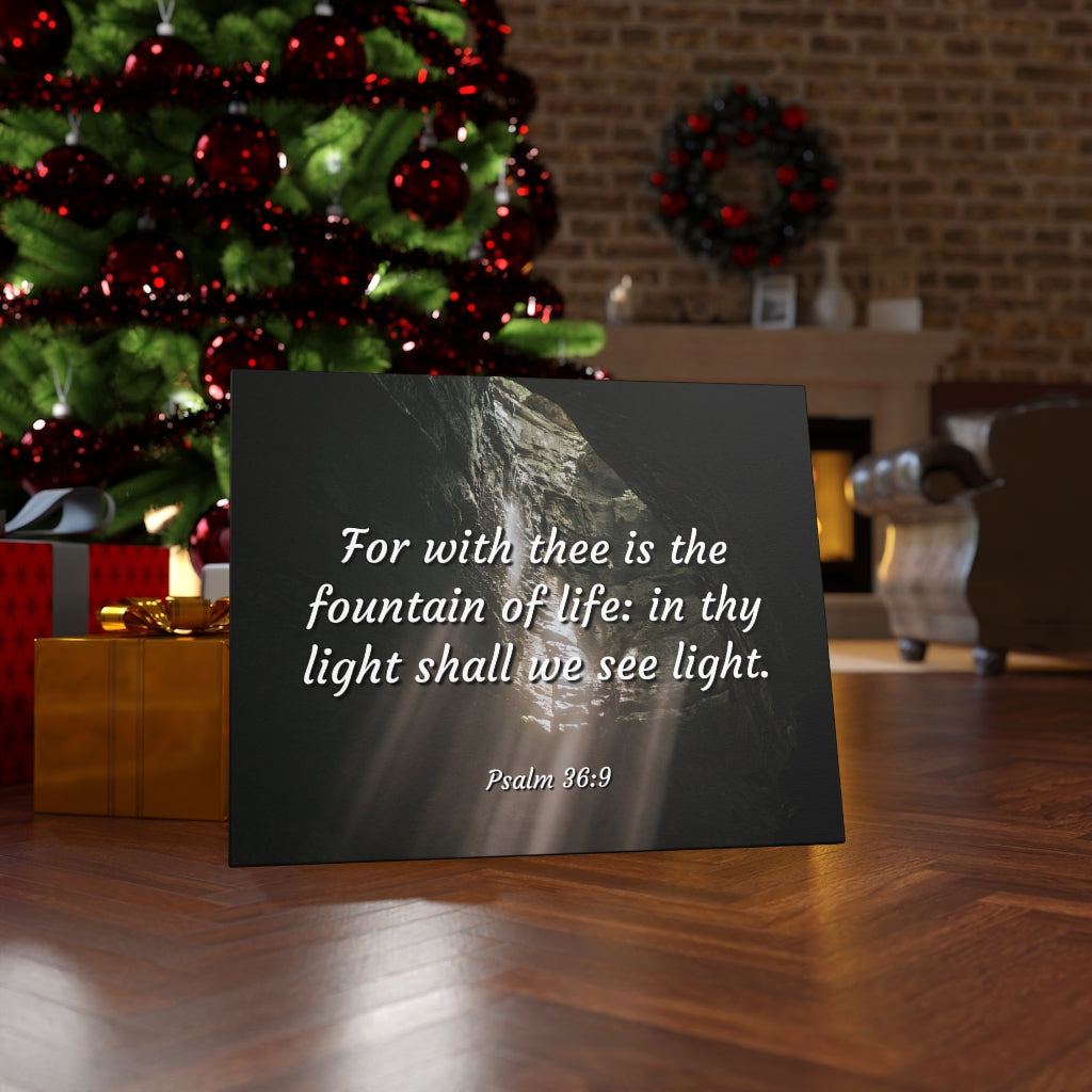 Scripture Walls Fountain Of Life Psalms 36:9 Bible Verse Canvas Christian Wall Art Ready to Hang Unframed-Express Your Love Gifts