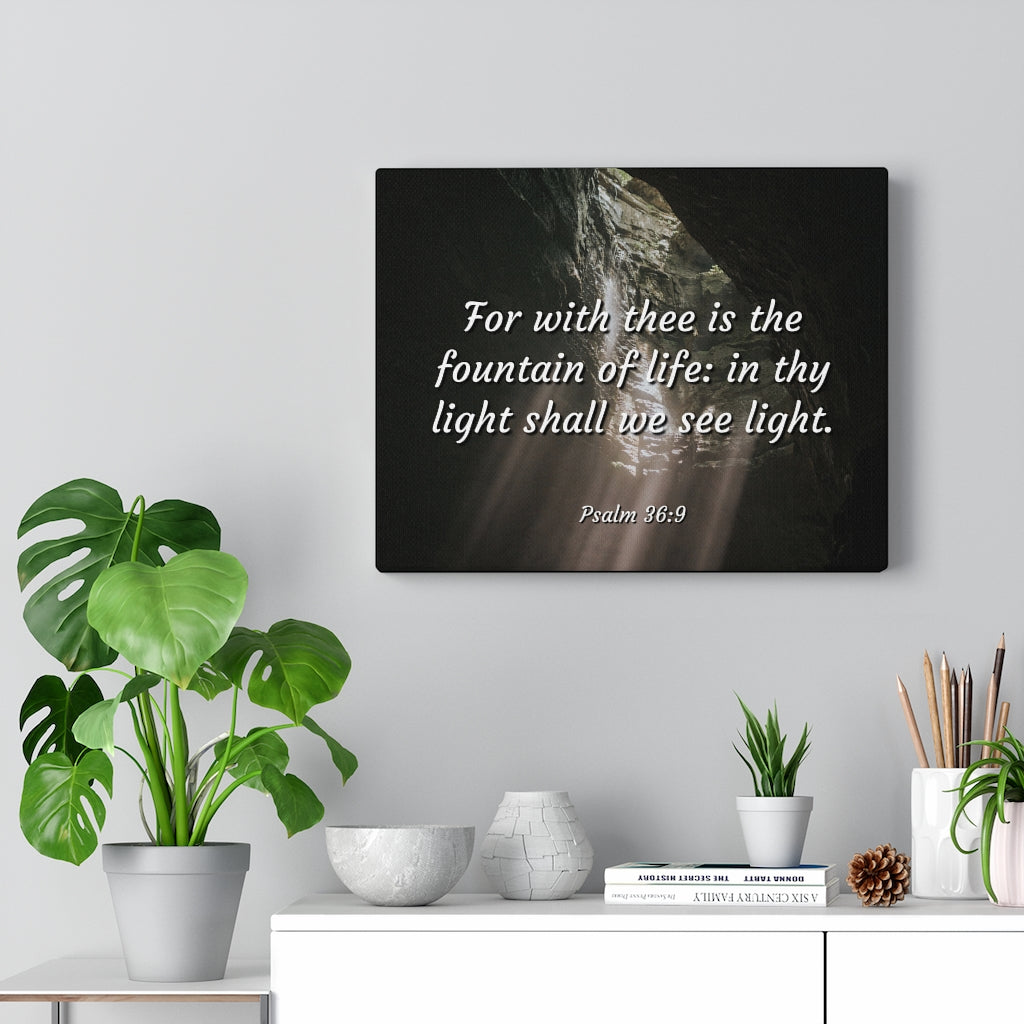 Scripture Walls Fountain Of Life Psalms 36:9 Bible Verse Canvas Christian Wall Art Ready to Hang Unframed-Express Your Love Gifts