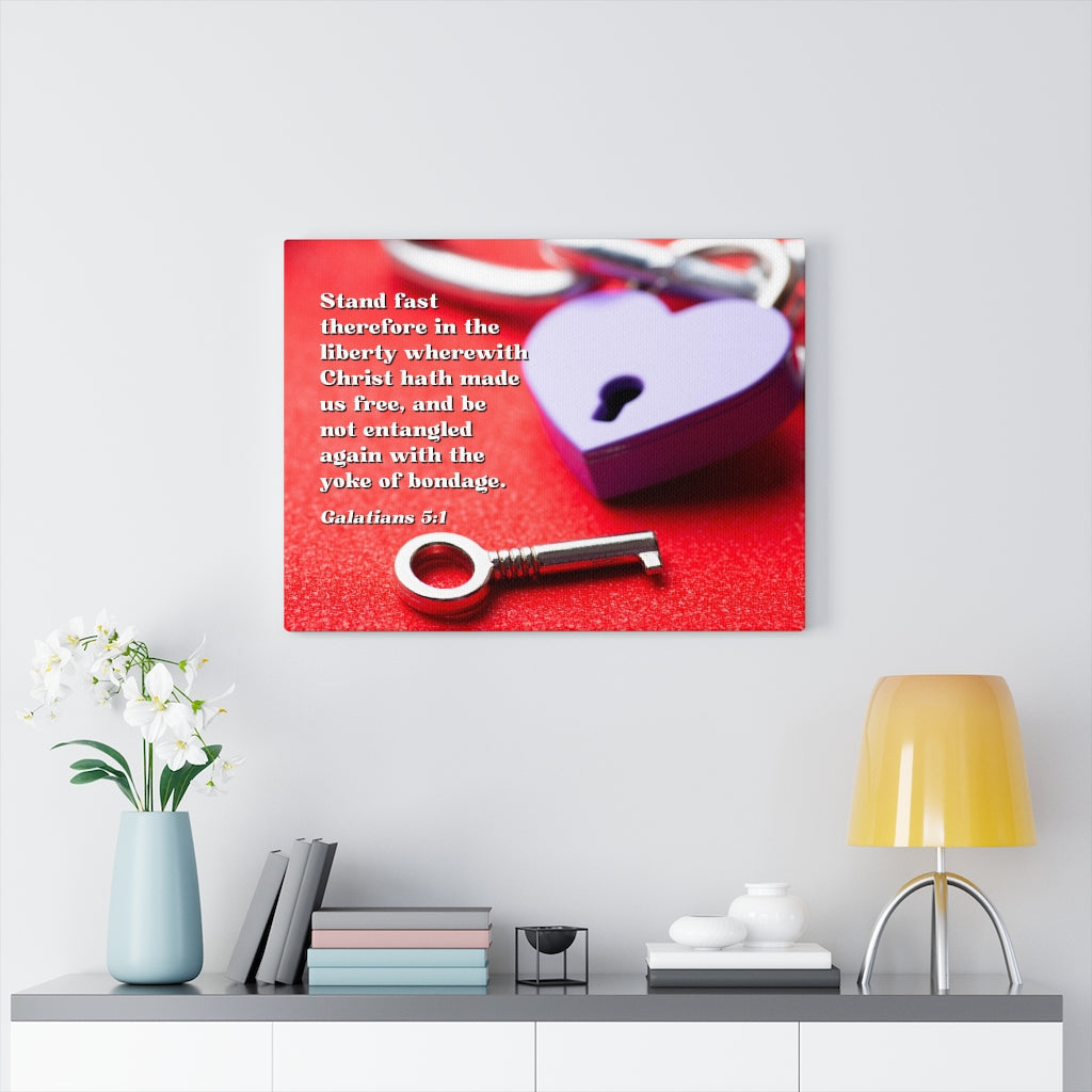 Scripture Walls Free Galatians 5:1 Bible Verse Canvas Christian Wall Art Ready to Hang Unframed-Express Your Love Gifts