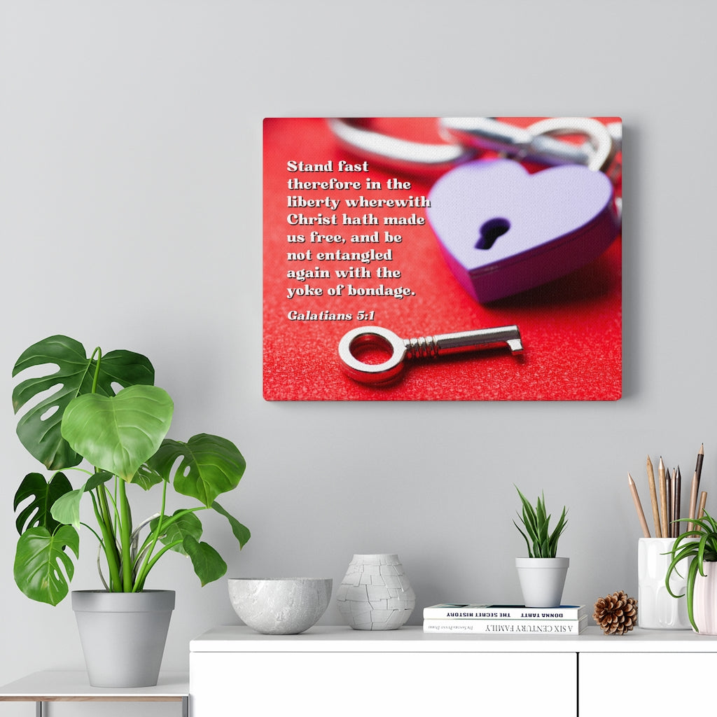 Scripture Walls Free Galatians 5:1 Bible Verse Canvas Christian Wall Art Ready to Hang Unframed-Express Your Love Gifts