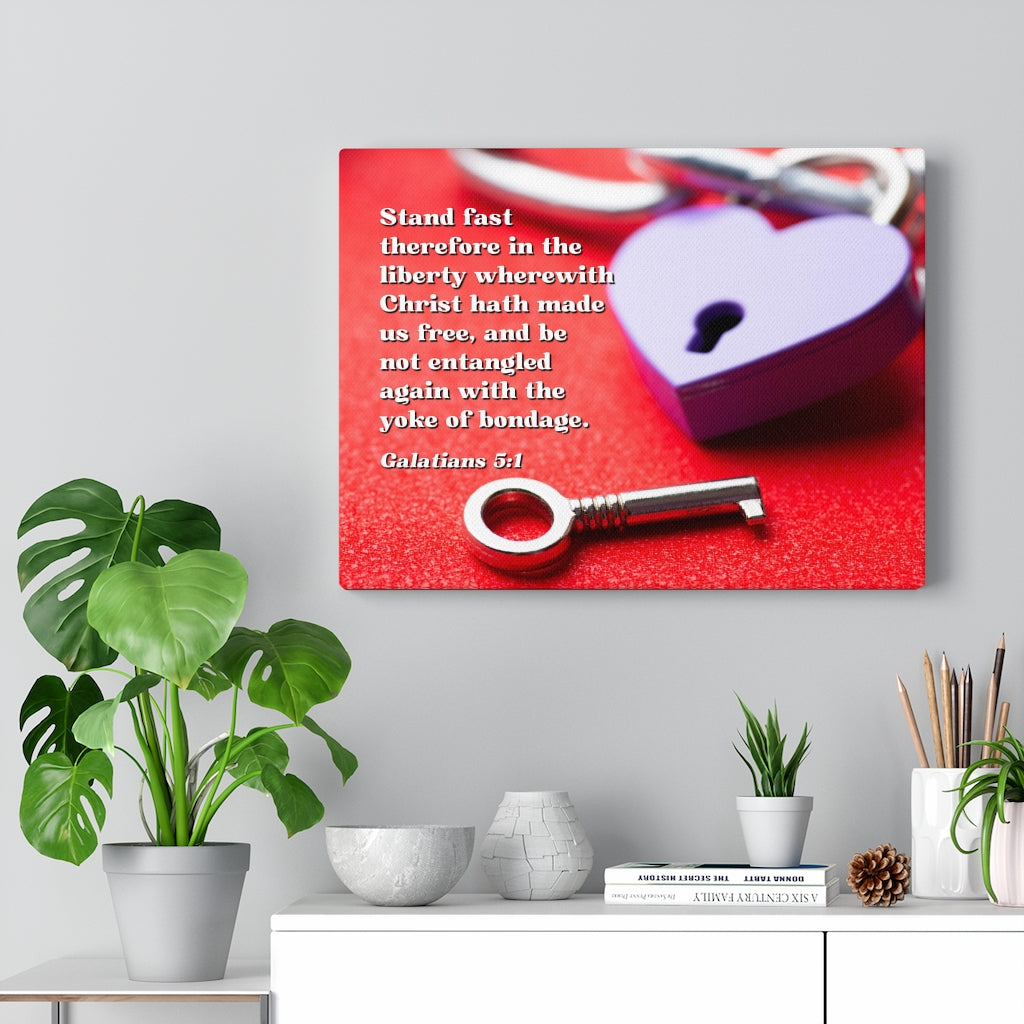 Scripture Walls Free Galatians 5:1 Bible Verse Canvas Christian Wall Art Ready to Hang Unframed-Express Your Love Gifts