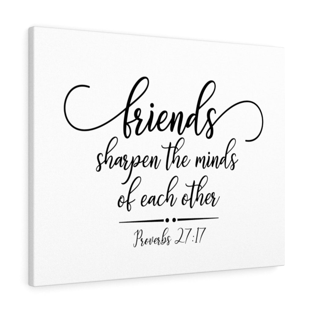 Scripture Walls Friends Proverbs 27:17 Bible Verse Canvas Christian Wall Art Ready to Hang Unframed-Express Your Love Gifts