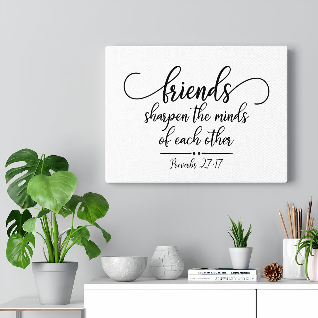 Scripture Walls Friends Proverbs 27:17 Bible Verse Canvas Christian Wall Art Ready to Hang Unframed-Express Your Love Gifts