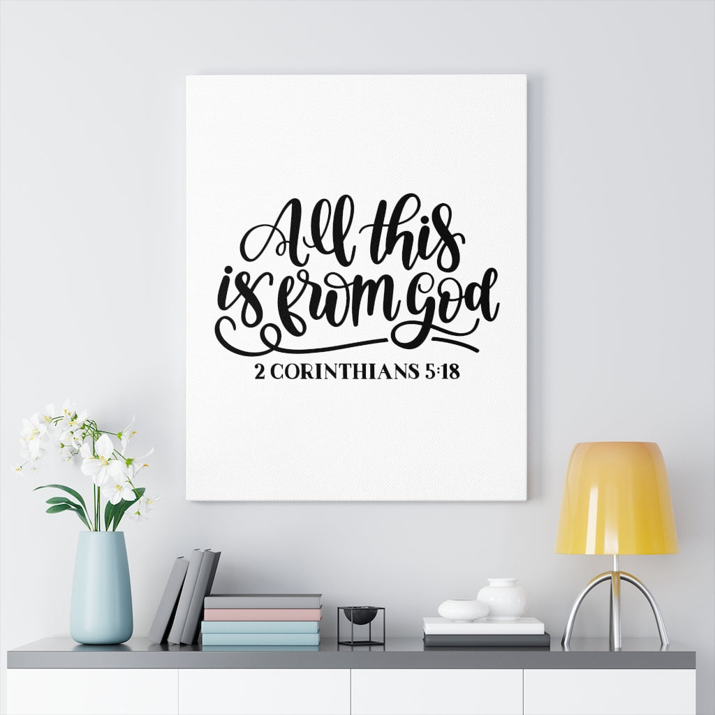 Scripture Walls From God 2 Corinthians 5:18 Bible Verse Canvas Christian Wall Art Ready to Hang Unframed-Express Your Love Gifts
