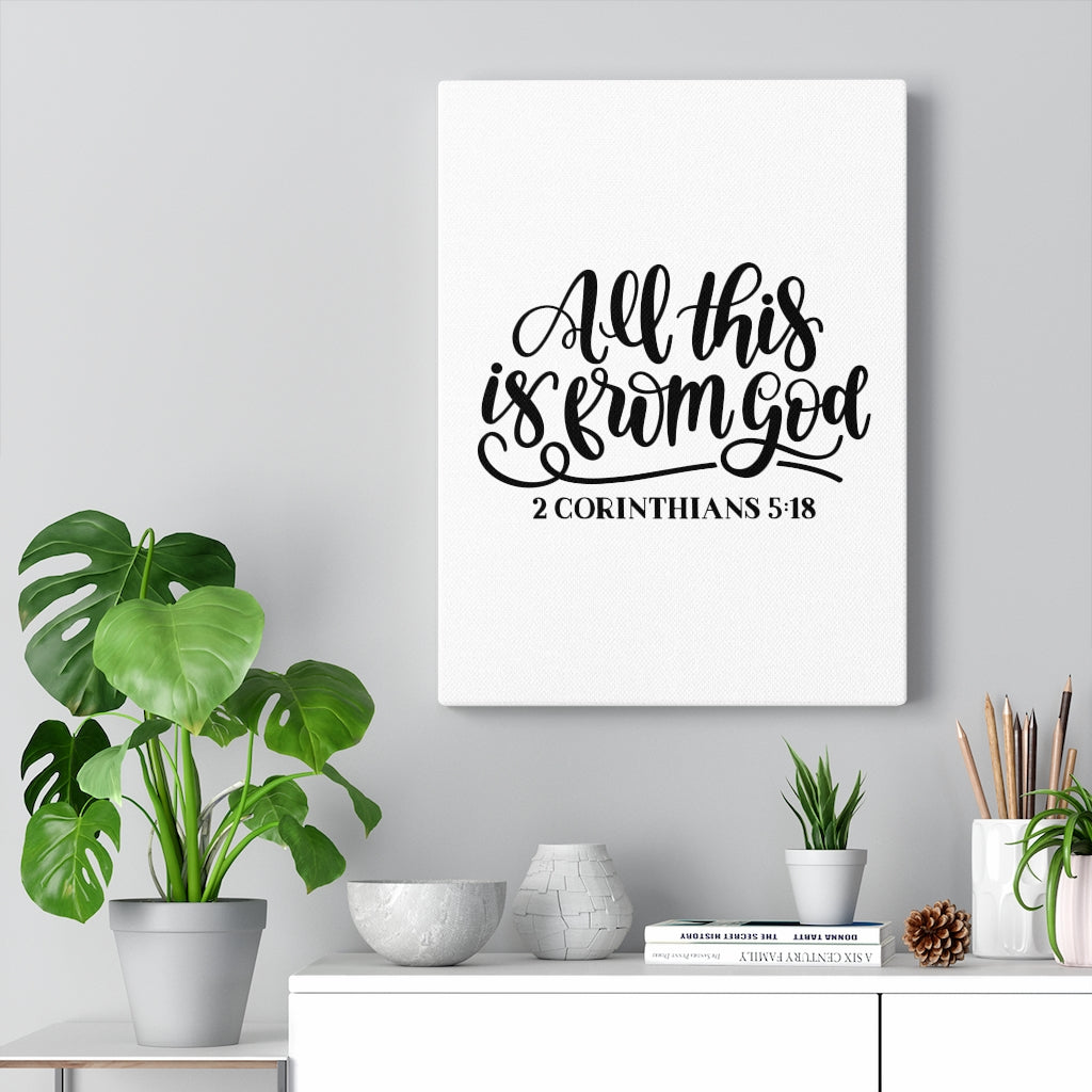 Scripture Walls From God 2 Corinthians 5:18 Bible Verse Canvas Christian Wall Art Ready to Hang Unframed-Express Your Love Gifts