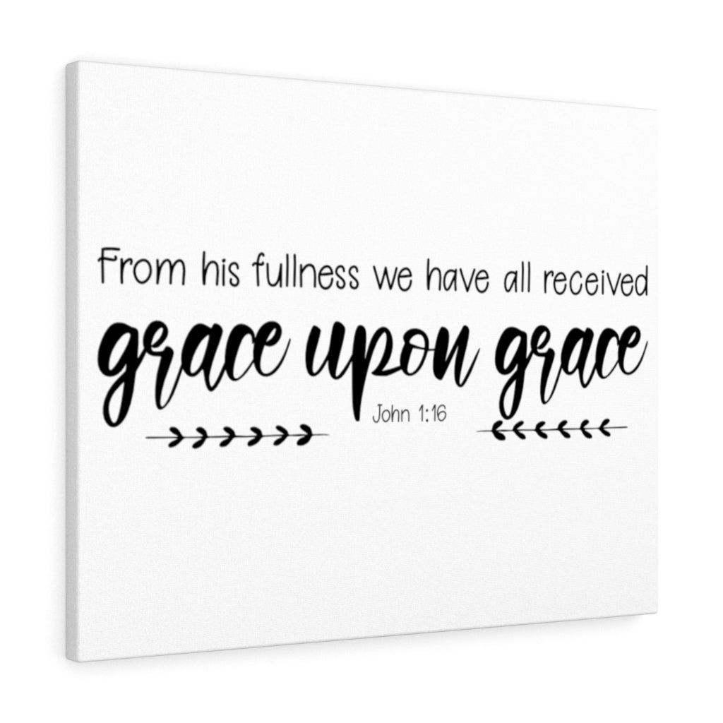 Scripture Walls From His Fullness John 1:16 Bible Verse Canvas Christian Wall Art Ready to Hang Unframed-Express Your Love Gifts