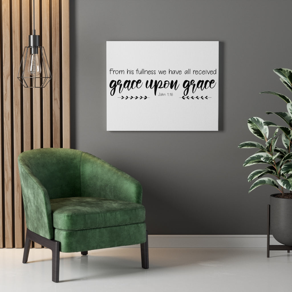 Scripture Walls From His Fullness John 1:16 Bible Verse Canvas Christian Wall Art Ready to Hang Unframed-Express Your Love Gifts