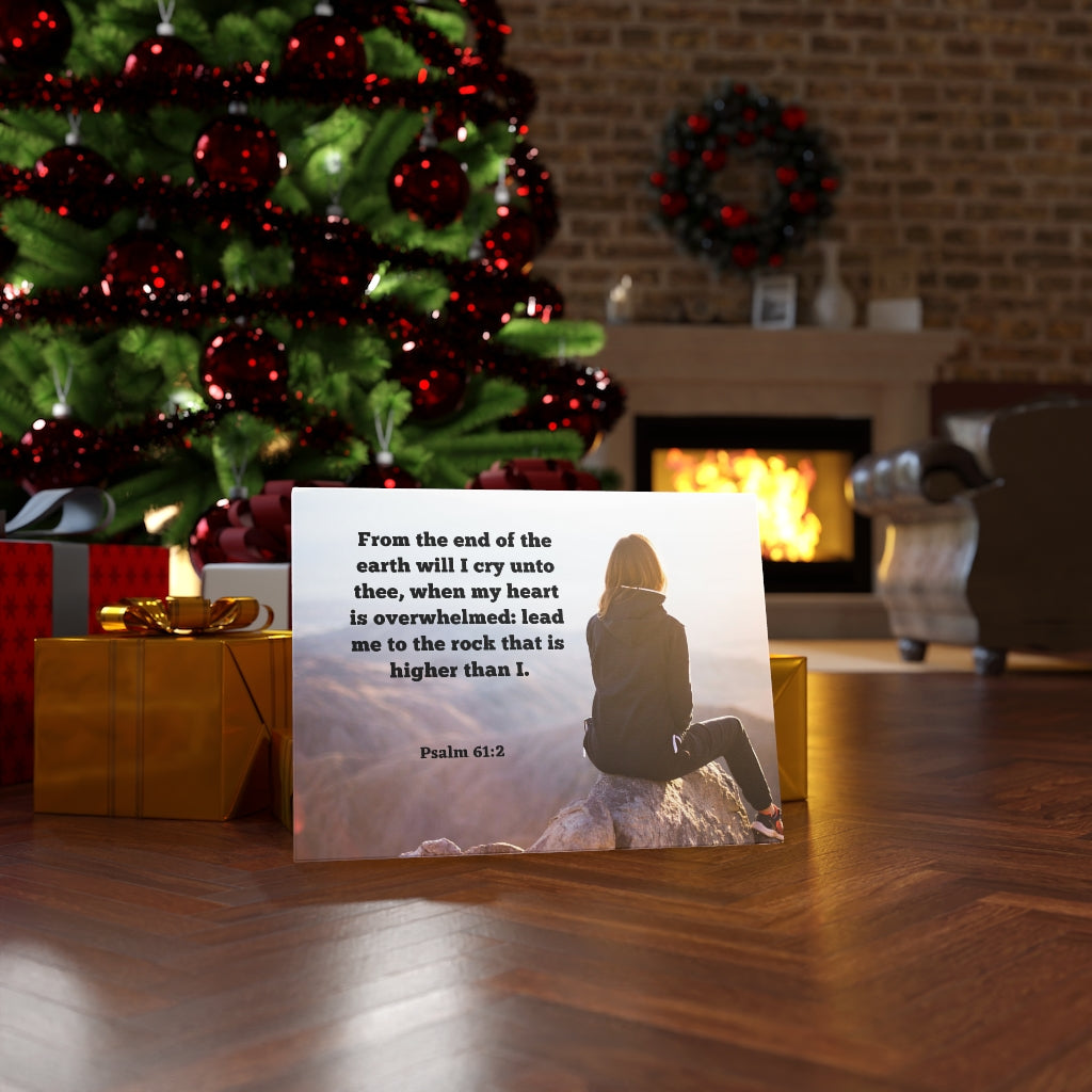 Scripture Walls From The End Psalms 61:2 Bible Verse Canvas Christian Wall Art Ready to Hang Unframed-Express Your Love Gifts