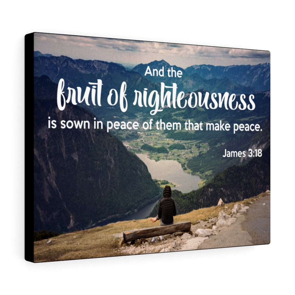 Scripture Walls Fruit of Righteousness James 3:18 Bible Verse Canvas Christian Wall Art Ready to Hang Unframed-Express Your Love Gifts
