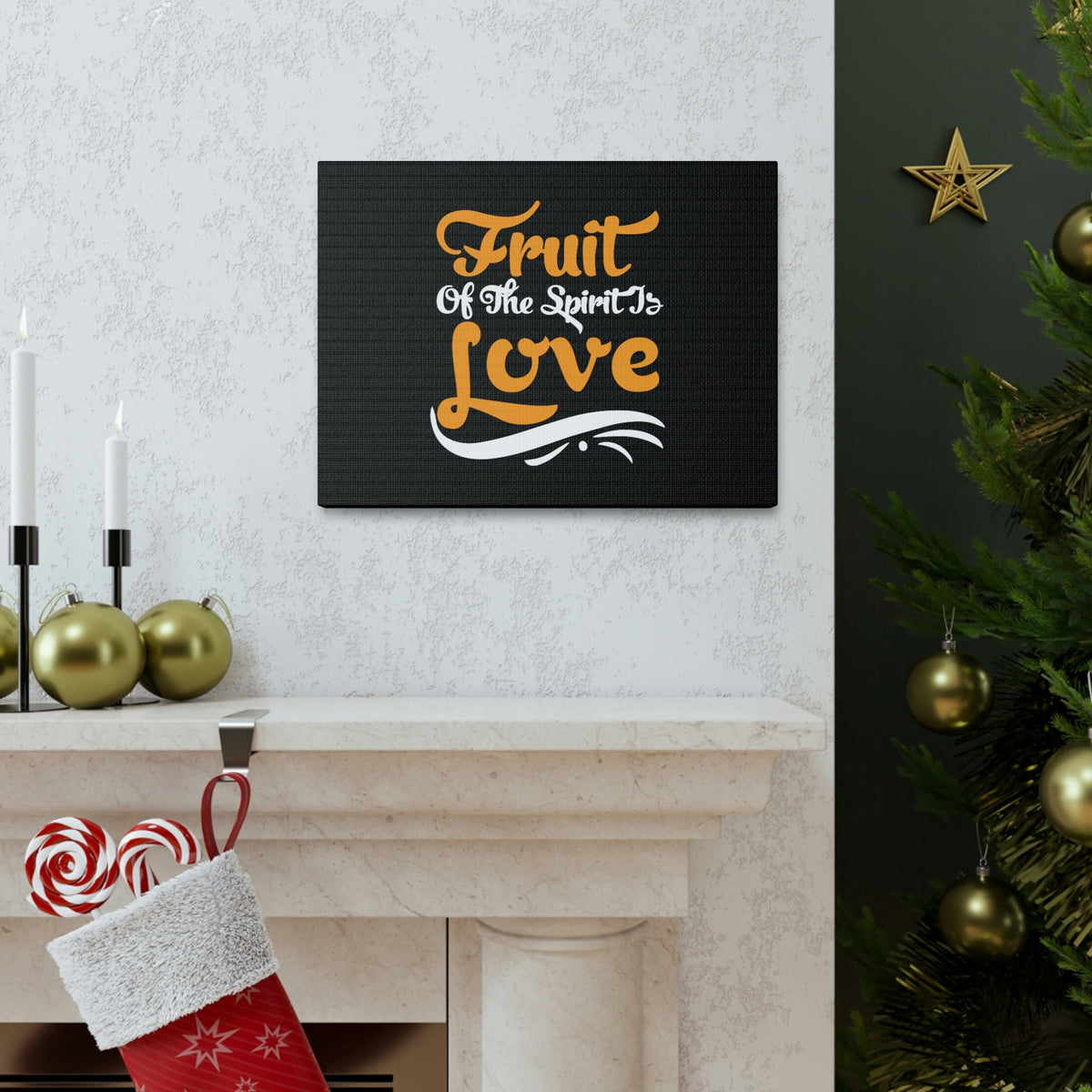 Scripture Walls Fruit Of The Spirit Galatians 5:22 Orange Christian Wall Art Bible Verse Print Ready to Hang Unframed-Express Your Love Gifts