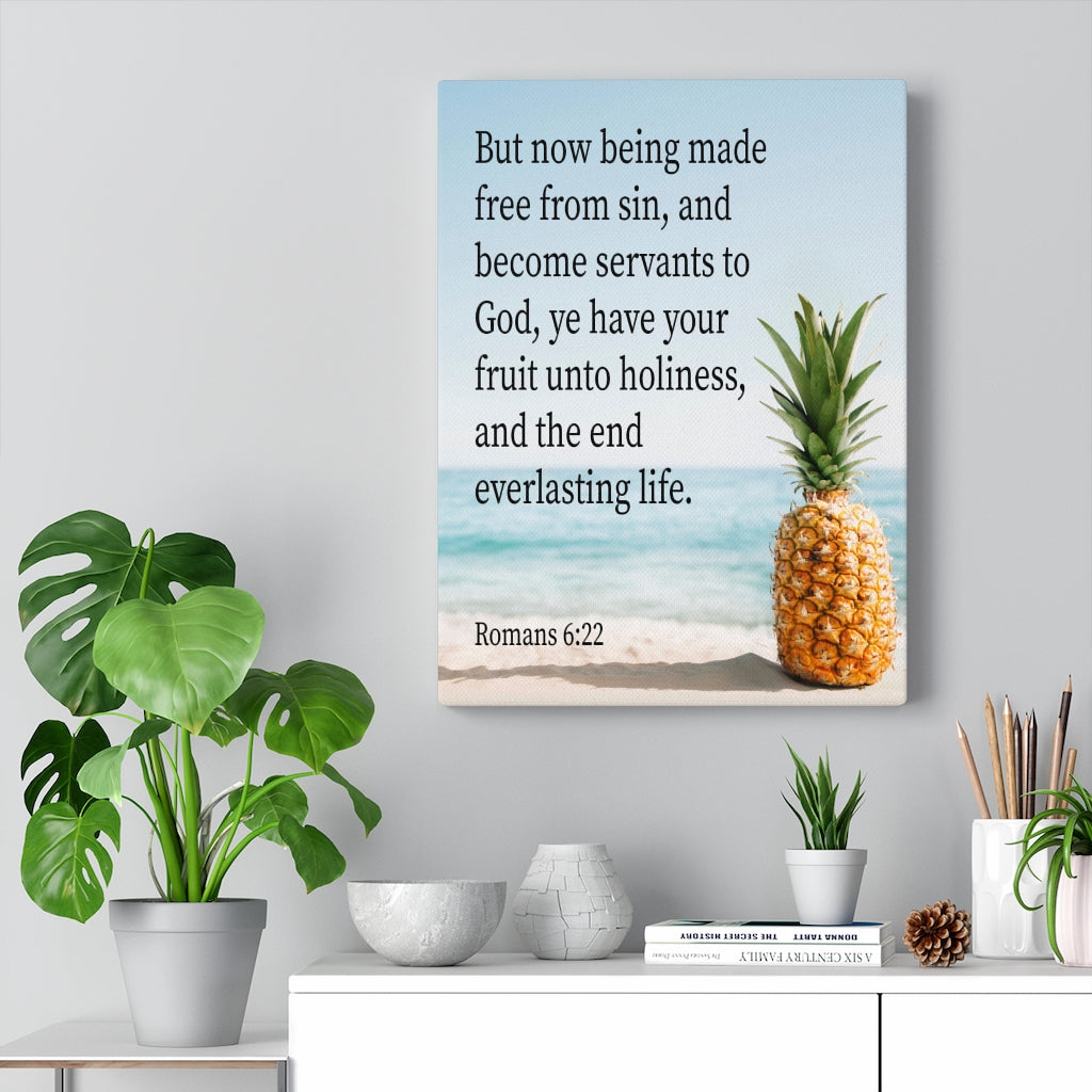 Scripture Walls Fruit Unto Holiness Romans 6:22 Bible Verse Canvas Christian Wall Art Ready to Hang Unframed-Express Your Love Gifts