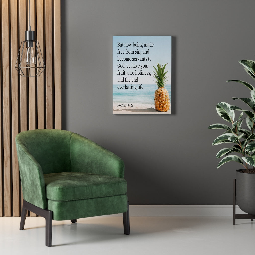 Scripture Walls Fruit Unto Holiness Romans 6:22 Bible Verse Canvas Christian Wall Art Ready to Hang Unframed-Express Your Love Gifts