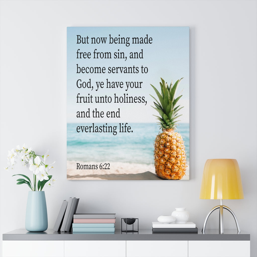 Scripture Walls Fruit Unto Holiness Romans 6:22 Bible Verse Canvas Christian Wall Art Ready to Hang Unframed-Express Your Love Gifts