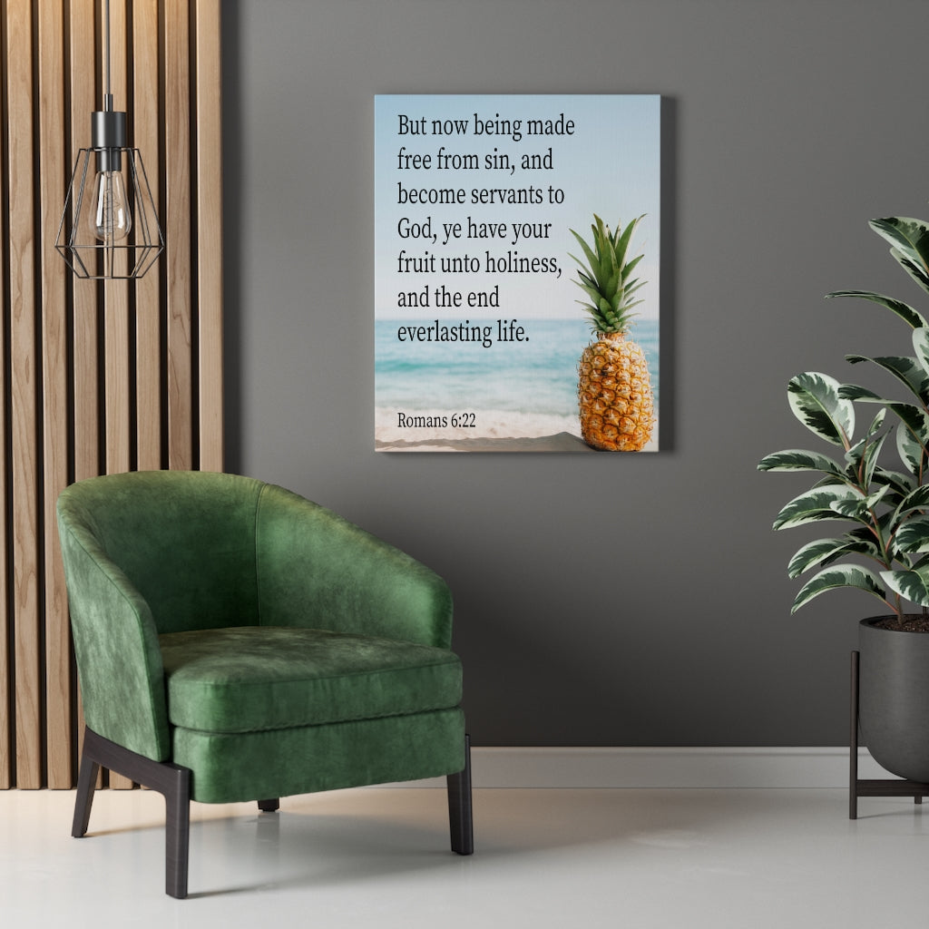 Scripture Walls Fruit Unto Holiness Romans 6:22 Bible Verse Canvas Christian Wall Art Ready to Hang Unframed-Express Your Love Gifts
