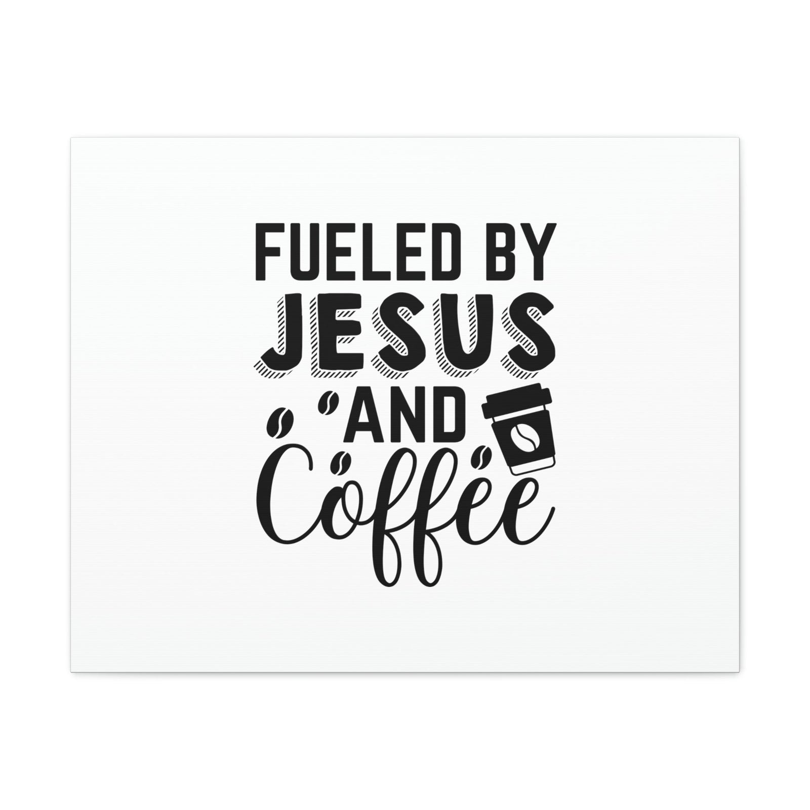 Scripture Walls Fueled By Jesus Hebrews 12:2 And Coffee Christian Wall Art Bible Verse Print Ready to Hang Unframed-Express Your Love Gifts