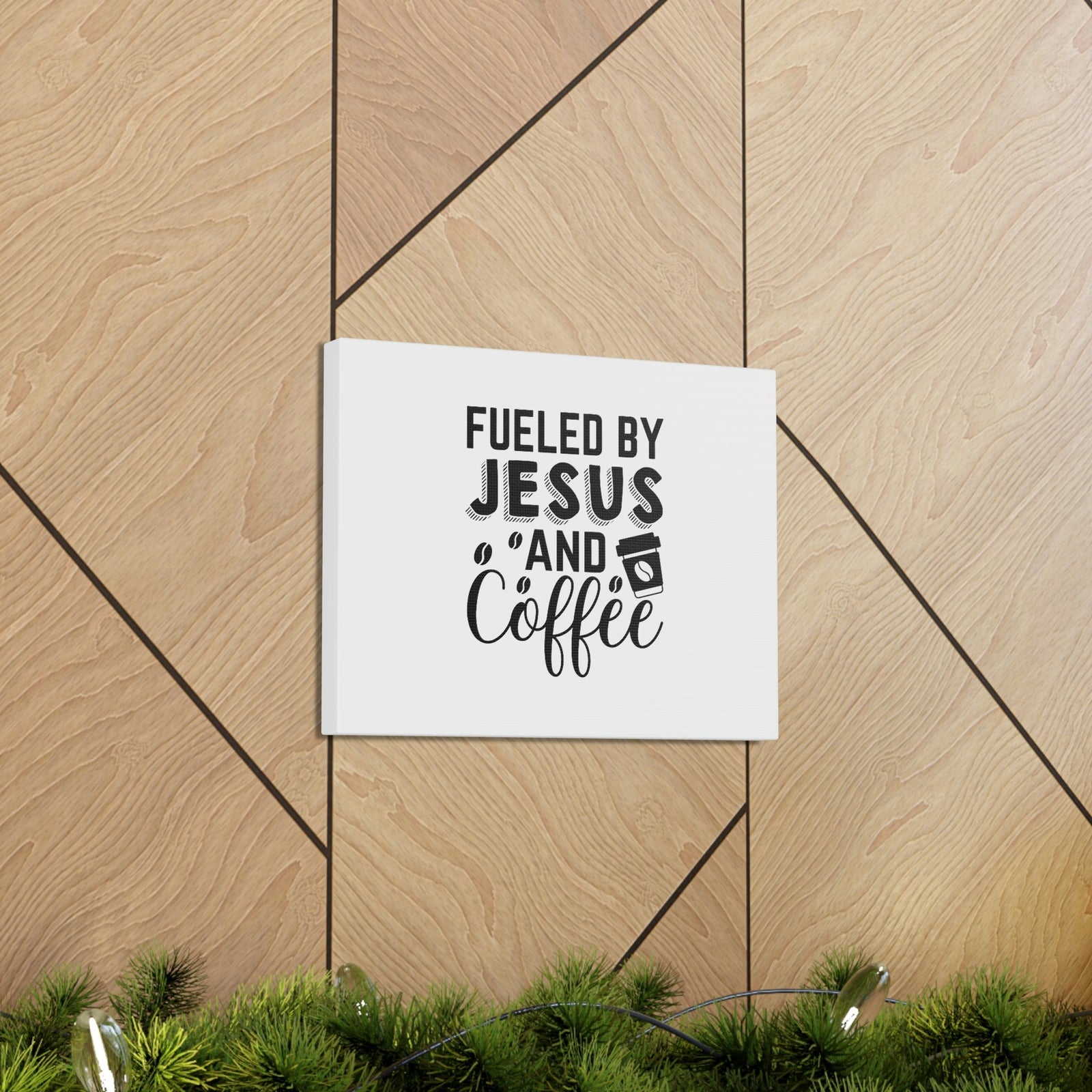 Scripture Walls Fueled By Jesus Hebrews 12:2 And Coffee Christian Wall Art Bible Verse Print Ready to Hang Unframed-Express Your Love Gifts