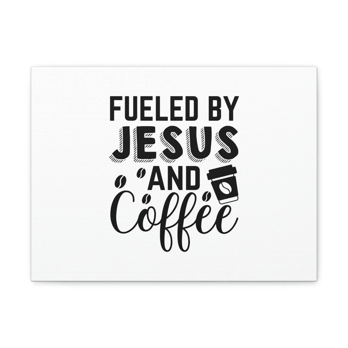 Scripture Walls Fueled By Jesus Hebrews 12:2 And Coffee Christian Wall Art Bible Verse Print Ready to Hang Unframed-Express Your Love Gifts