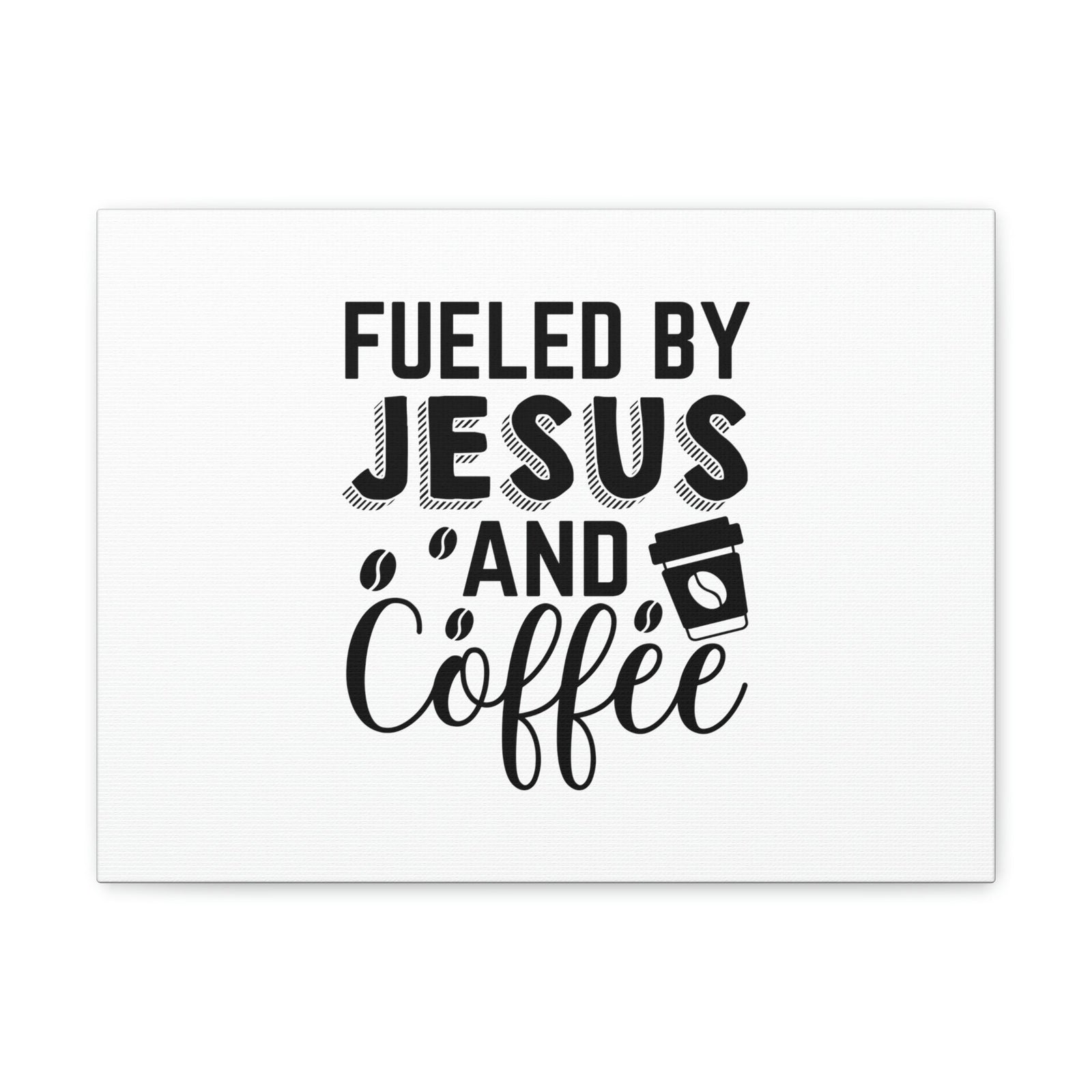 Scripture Walls Fueled By Jesus Hebrews 12:2 And Coffee Christian Wall Art Bible Verse Print Ready to Hang Unframed-Express Your Love Gifts
