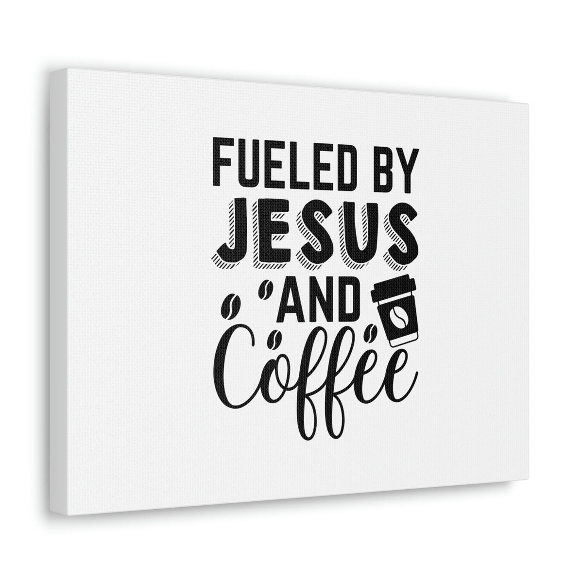 Scripture Walls Fueled By Jesus Hebrews 12:2 And Coffee Christian Wall Art Bible Verse Print Ready to Hang Unframed-Express Your Love Gifts