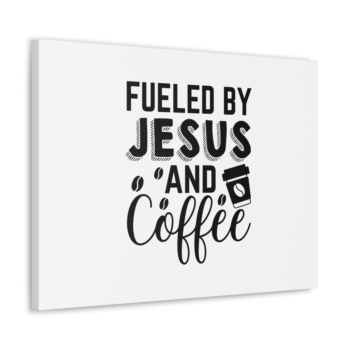 Scripture Walls Fueled By Jesus Hebrews 12:2 And Coffee Christian Wall Art Bible Verse Print Ready to Hang Unframed-Express Your Love Gifts