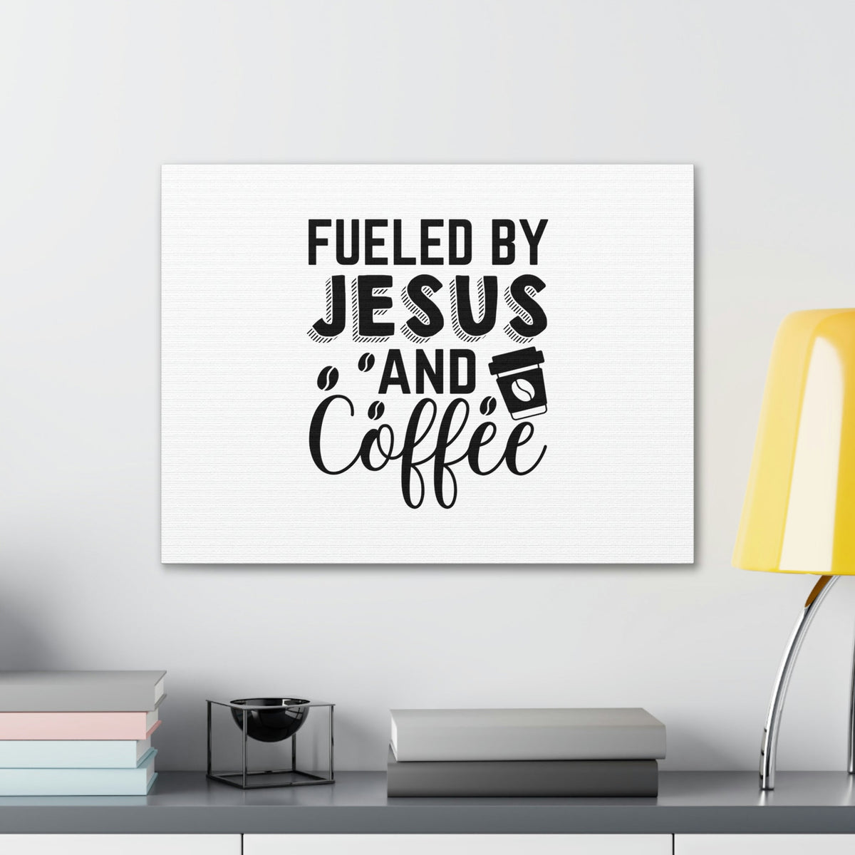 Scripture Walls Fueled By Jesus Hebrews 12:2 And Coffee Christian Wall Art Bible Verse Print Ready to Hang Unframed-Express Your Love Gifts