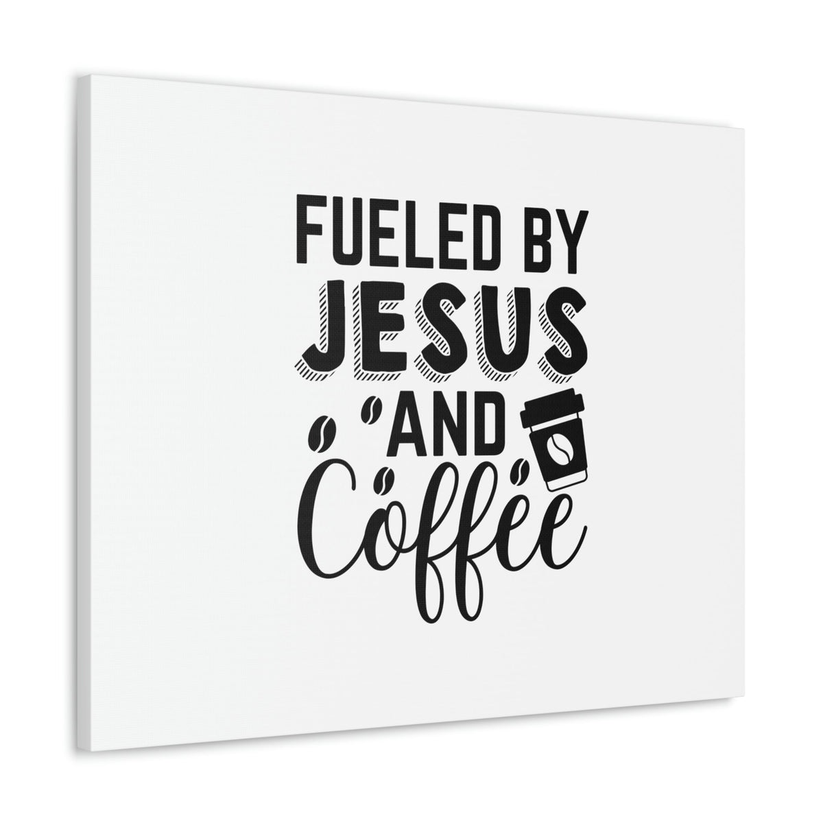 Scripture Walls Fueled By Jesus Hebrews 12:2 And Coffee Christian Wall Art Bible Verse Print Ready to Hang Unframed-Express Your Love Gifts