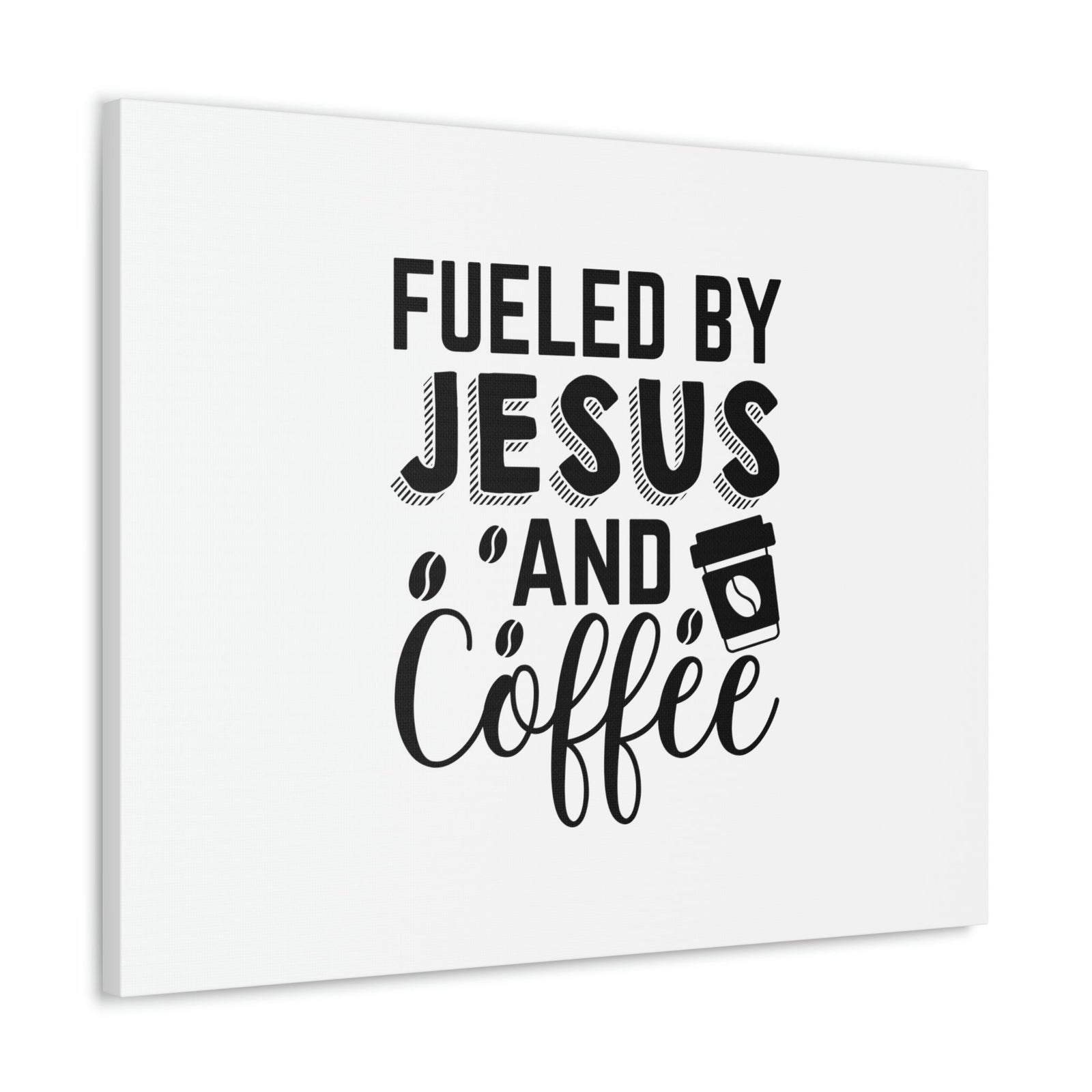 Scripture Walls Fueled By Jesus Hebrews 12:2 And Coffee Christian Wall Art Bible Verse Print Ready to Hang Unframed-Express Your Love Gifts