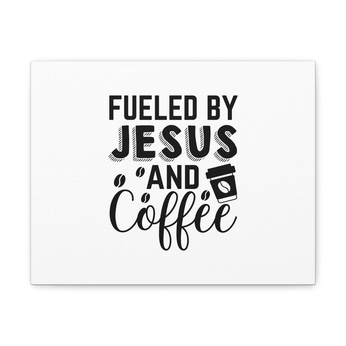 Scripture Walls Fueled By Jesus Hebrews 12:2 And Coffee Christian Wall Art Bible Verse Print Ready to Hang Unframed-Express Your Love Gifts
