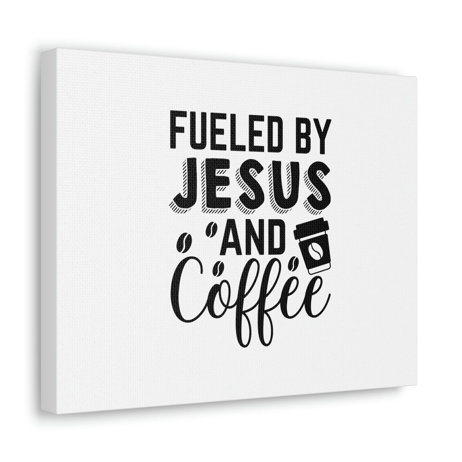 Scripture Walls Fueled By Jesus Hebrews 12:2 And Coffee Christian Wall Art Bible Verse Print Ready to Hang Unframed-Express Your Love Gifts