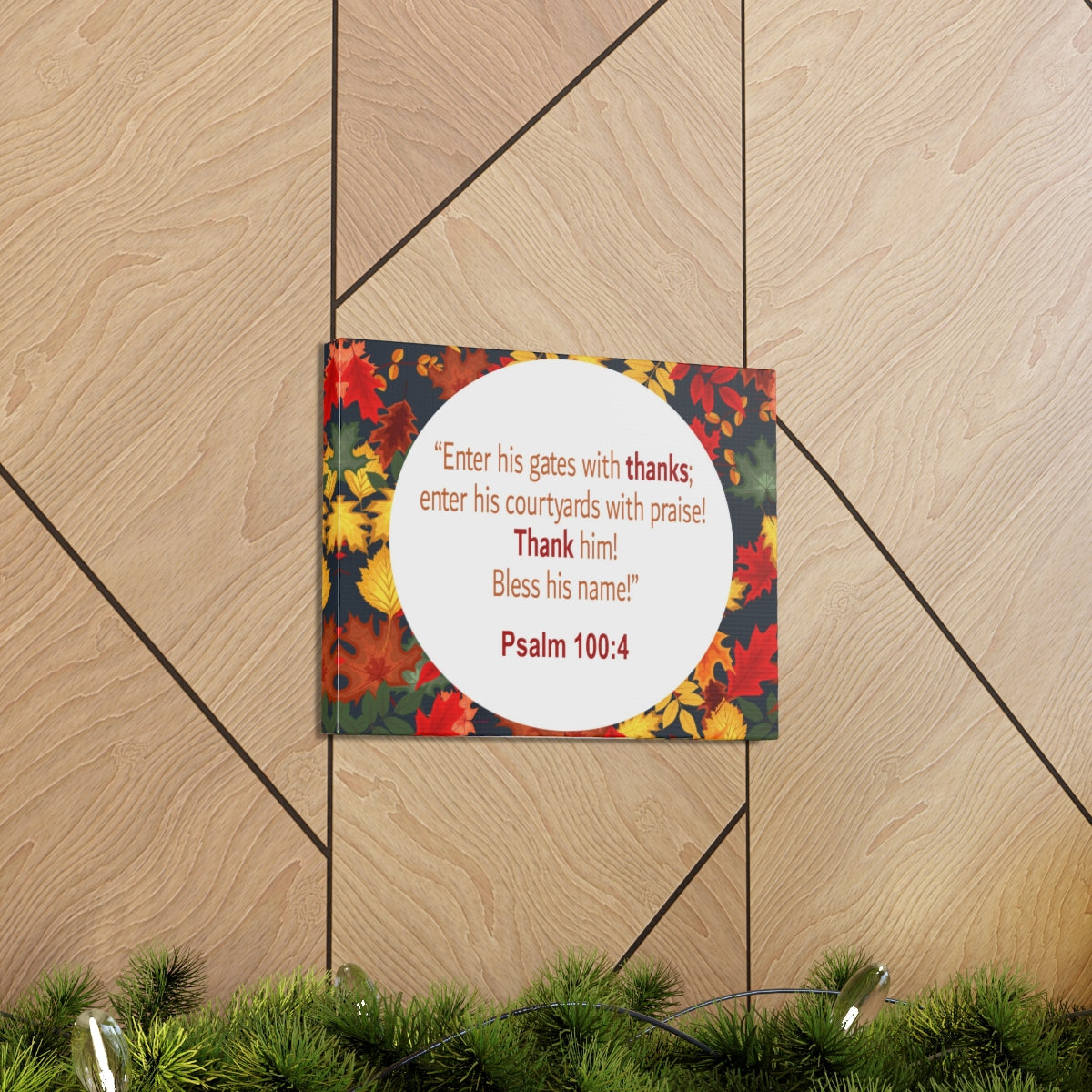 Scripture Walls Gates With Thanks Psalm 100:4 Bible Verse Canvas Christian Wall Art Ready to Hang Unframed-Express Your Love Gifts