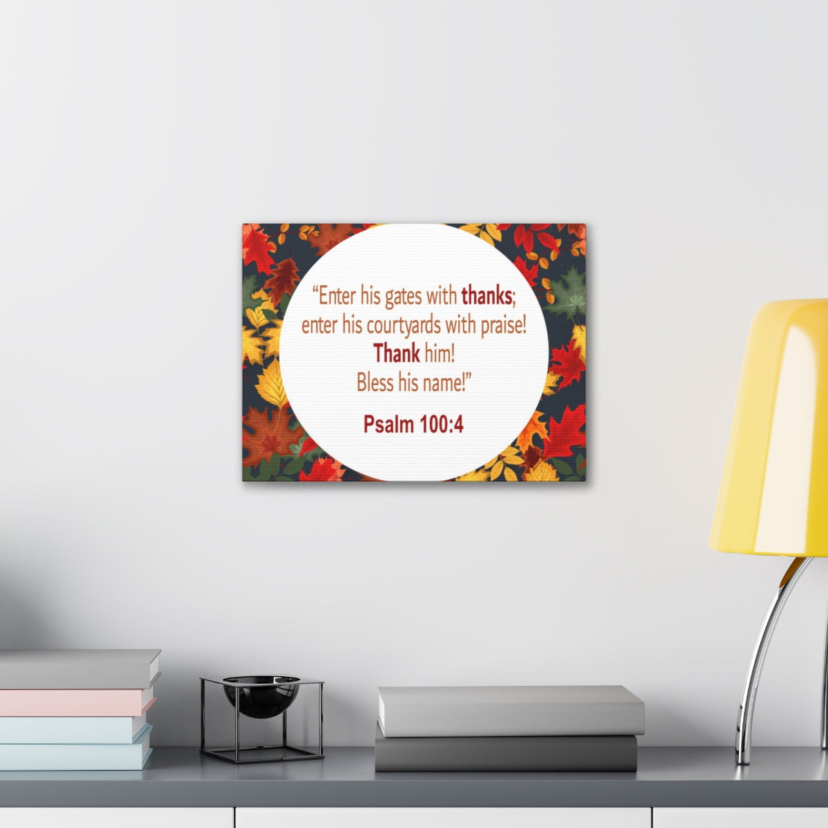 Scripture Walls Gates With Thanks Psalm 100:4 Bible Verse Canvas Christian Wall Art Ready to Hang Unframed-Express Your Love Gifts