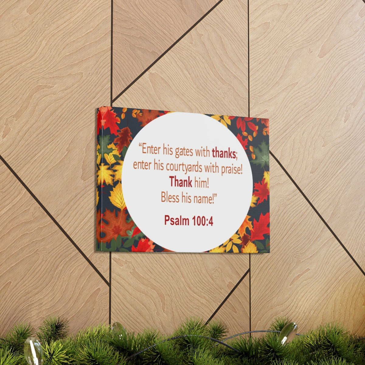 Scripture Walls Gates With Thanks Psalm 100:4 Bible Verse Canvas Christian Wall Art Ready to Hang Unframed-Express Your Love Gifts