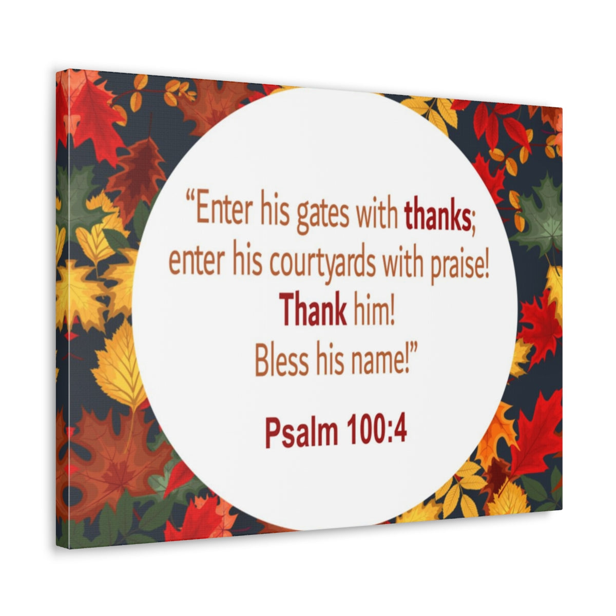 Scripture Walls Gates With Thanks Psalm 100:4 Bible Verse Canvas Christian Wall Art Ready to Hang Unframed-Express Your Love Gifts