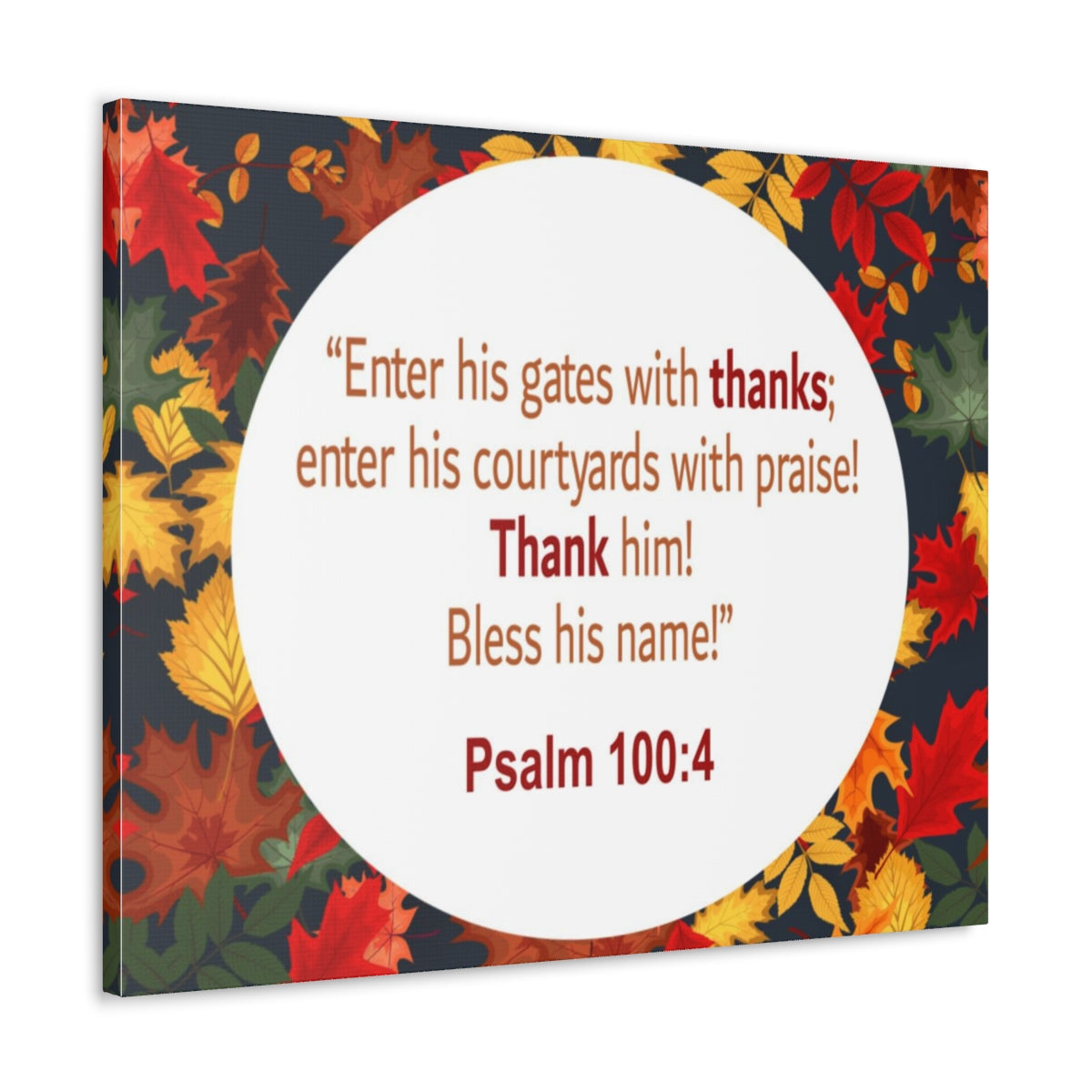 Scripture Walls Gates With Thanks Psalm 100:4 Bible Verse Canvas Christian Wall Art Ready to Hang Unframed-Express Your Love Gifts