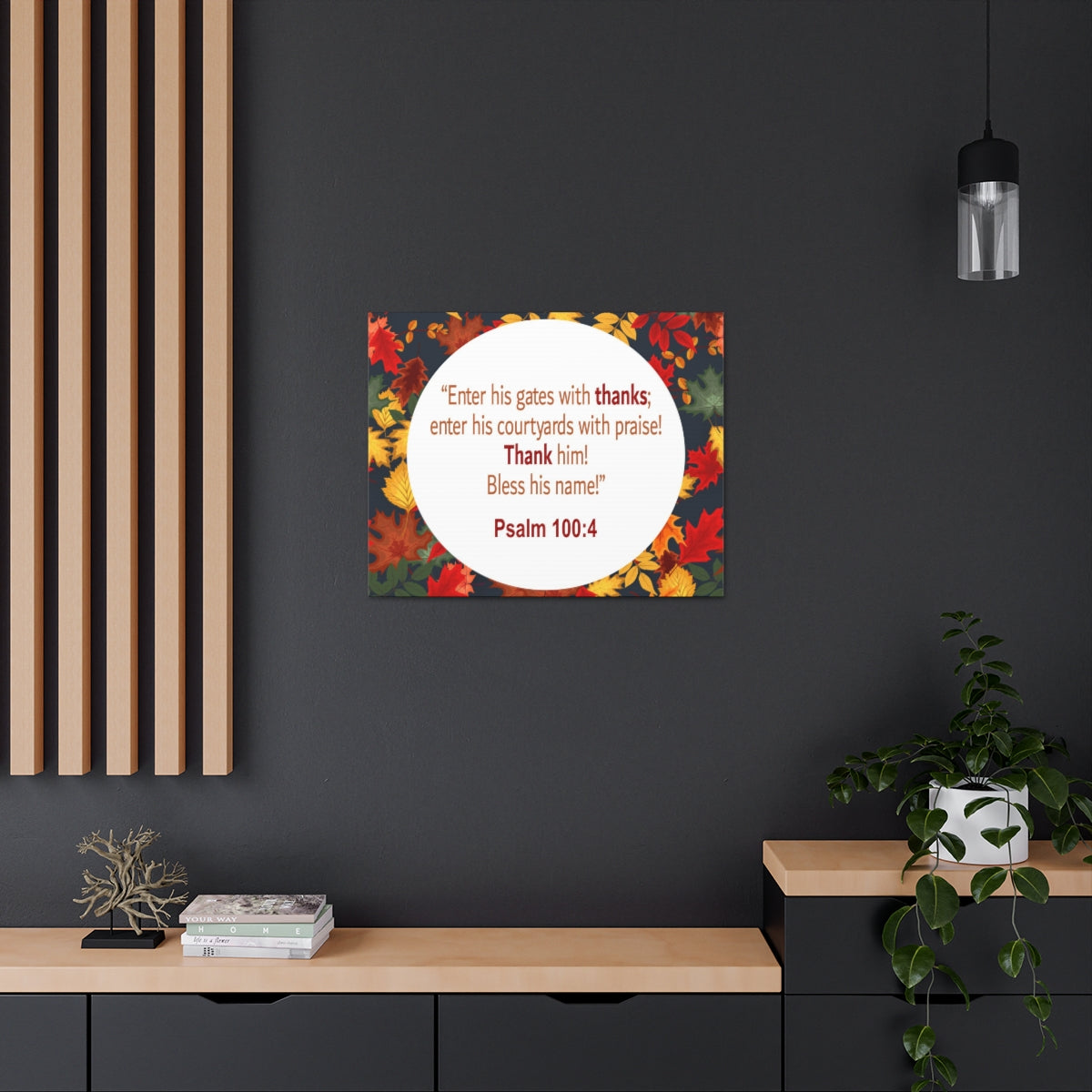 Scripture Walls Gates With Thanks Psalm 100:4 Bible Verse Canvas Christian Wall Art Ready to Hang Unframed-Express Your Love Gifts