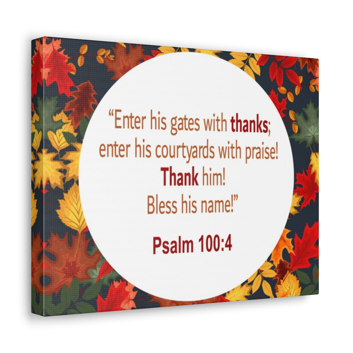 Scripture Walls Gates With Thanks Psalm 100:4 Bible Verse Canvas Christian Wall Art Ready to Hang Unframed-Express Your Love Gifts