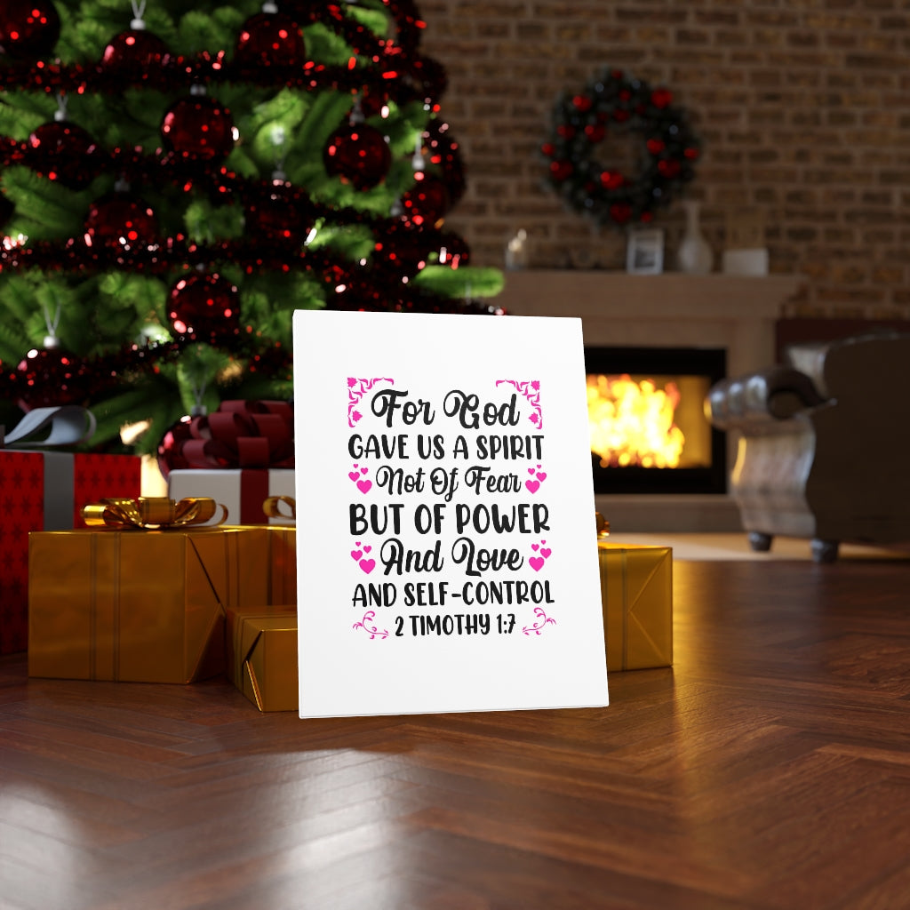 Scripture Walls Gave Us A Spirit 2 Timothy 1:7 Bible Verse Canvas Christian Wall Art Ready to Hang Unframed-Express Your Love Gifts