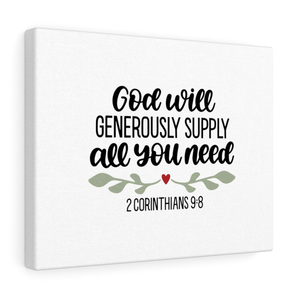 Scripture Walls Generous Supply 2 Corinthians 9:8 Bible Verse Canvas Christian Wall Art Ready to Hang Unframed-Express Your Love Gifts