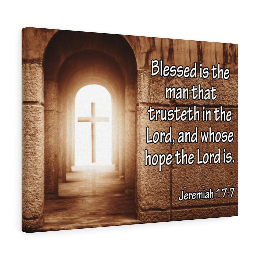 Scripture Walls Gift for Dad Jeremiah 17:7 Scripture Bible Verse Canvas Christian Wall Art Ready to Hang Unframed-Express Your Love Gifts