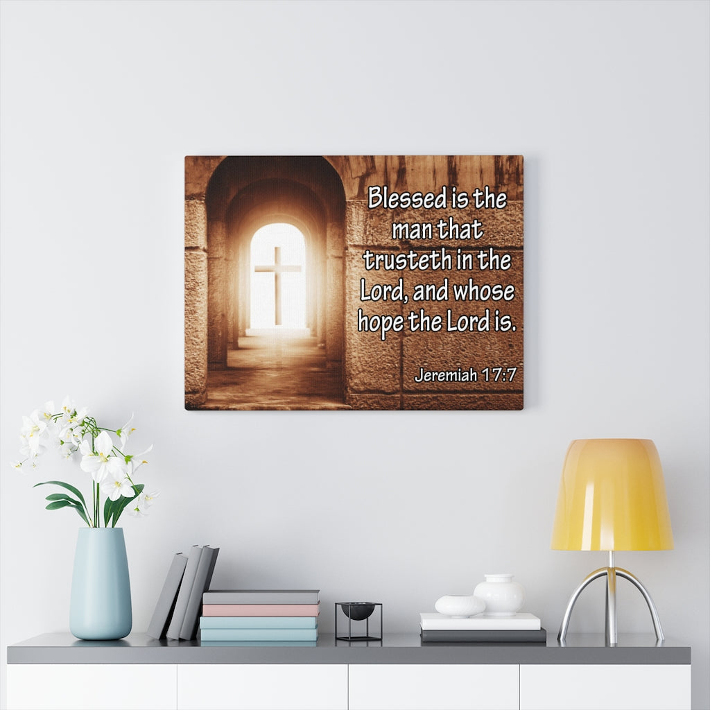 Scripture Walls Gift for Dad Jeremiah 17:7 Scripture Bible Verse Canvas Christian Wall Art Ready to Hang Unframed-Express Your Love Gifts