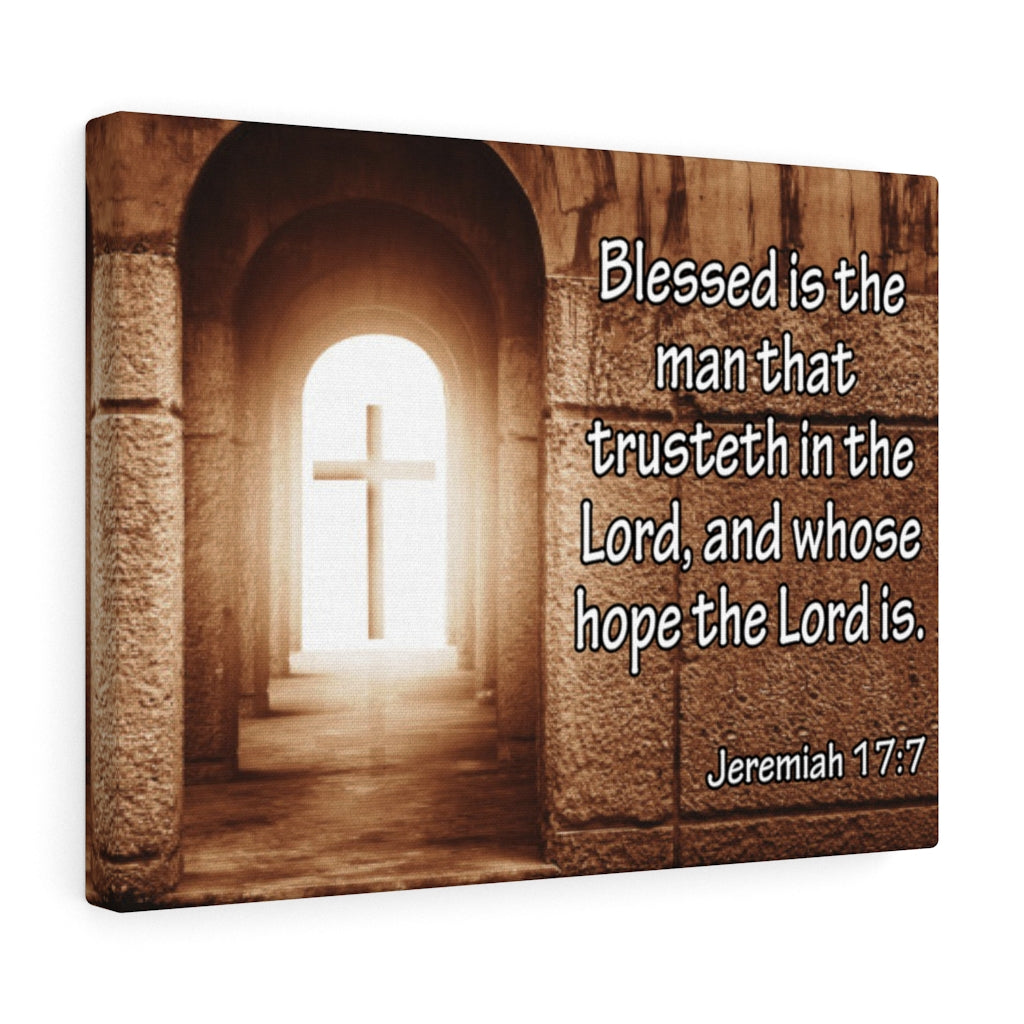Scripture Walls Gift for Dad Jeremiah 17:7 Scripture Bible Verse Canvas Christian Wall Art Ready to Hang Unframed-Express Your Love Gifts
