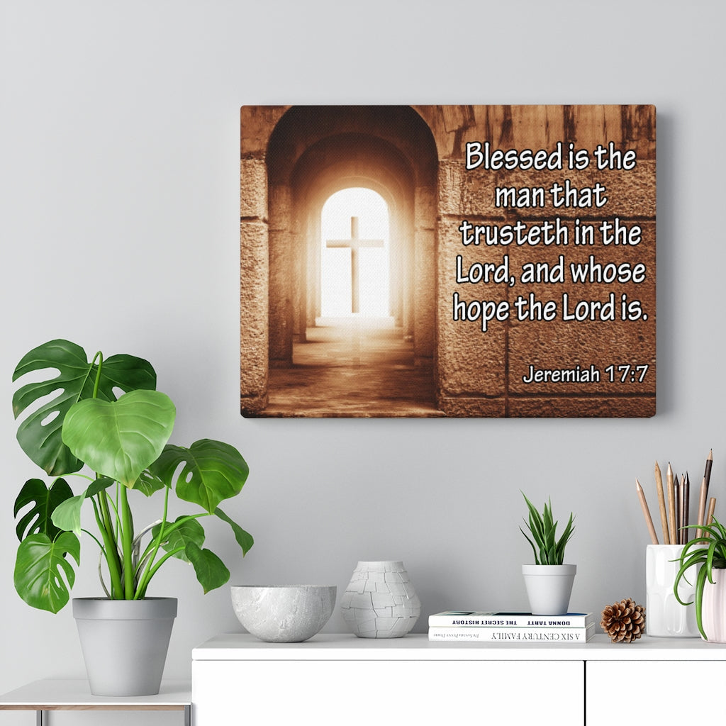 Scripture Walls Gift for Dad Jeremiah 17:7 Scripture Bible Verse Canvas Christian Wall Art Ready to Hang Unframed-Express Your Love Gifts
