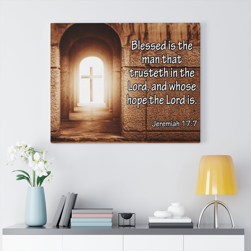 Scripture Walls Gift for Dad Jeremiah 17:7 Scripture Bible Verse Canvas Christian Wall Art Ready to Hang Unframed-Express Your Love Gifts