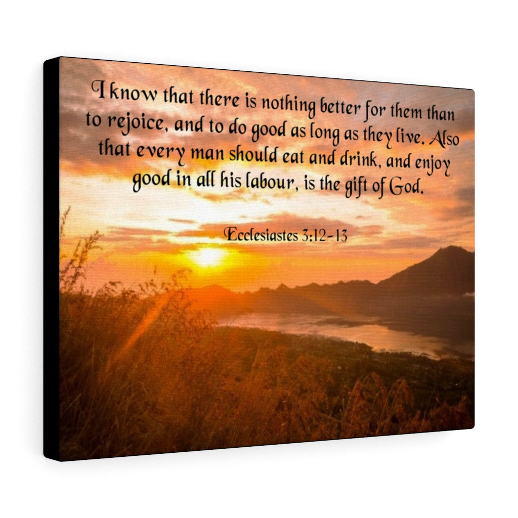 Scripture Walls Gift of God Ecclesiastes 3:12-13 Bible Verse Canvas Christian Wall Art Ready to Hang Unframed-Express Your Love Gifts