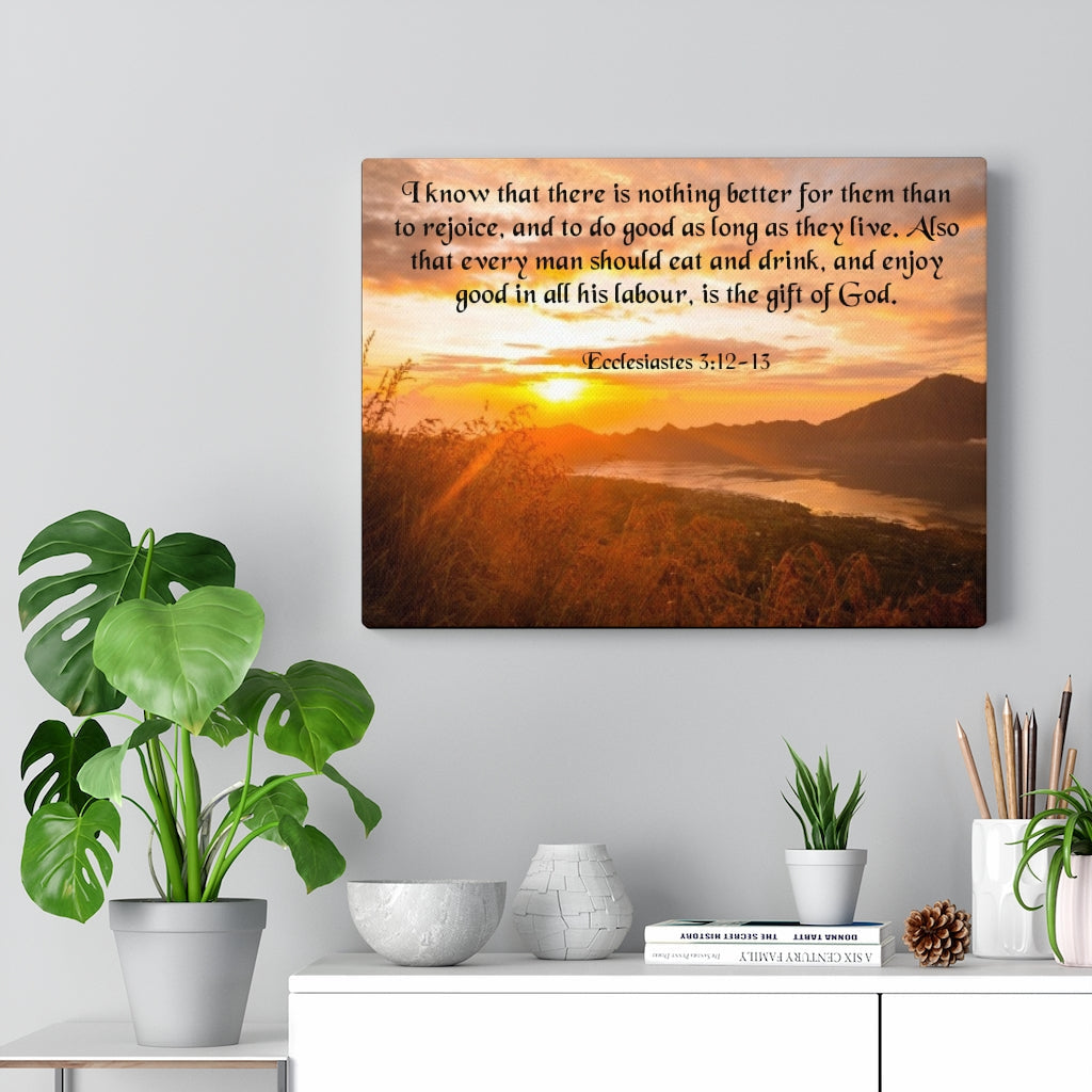 Scripture Walls Gift of God Ecclesiastes 3:12-13 Bible Verse Canvas Christian Wall Art Ready to Hang Unframed-Express Your Love Gifts