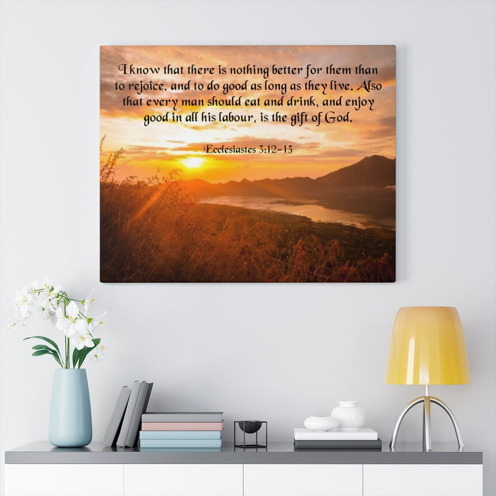 Scripture Walls Gift of God Ecclesiastes 3:12-13 Bible Verse Canvas Christian Wall Art Ready to Hang Unframed-Express Your Love Gifts