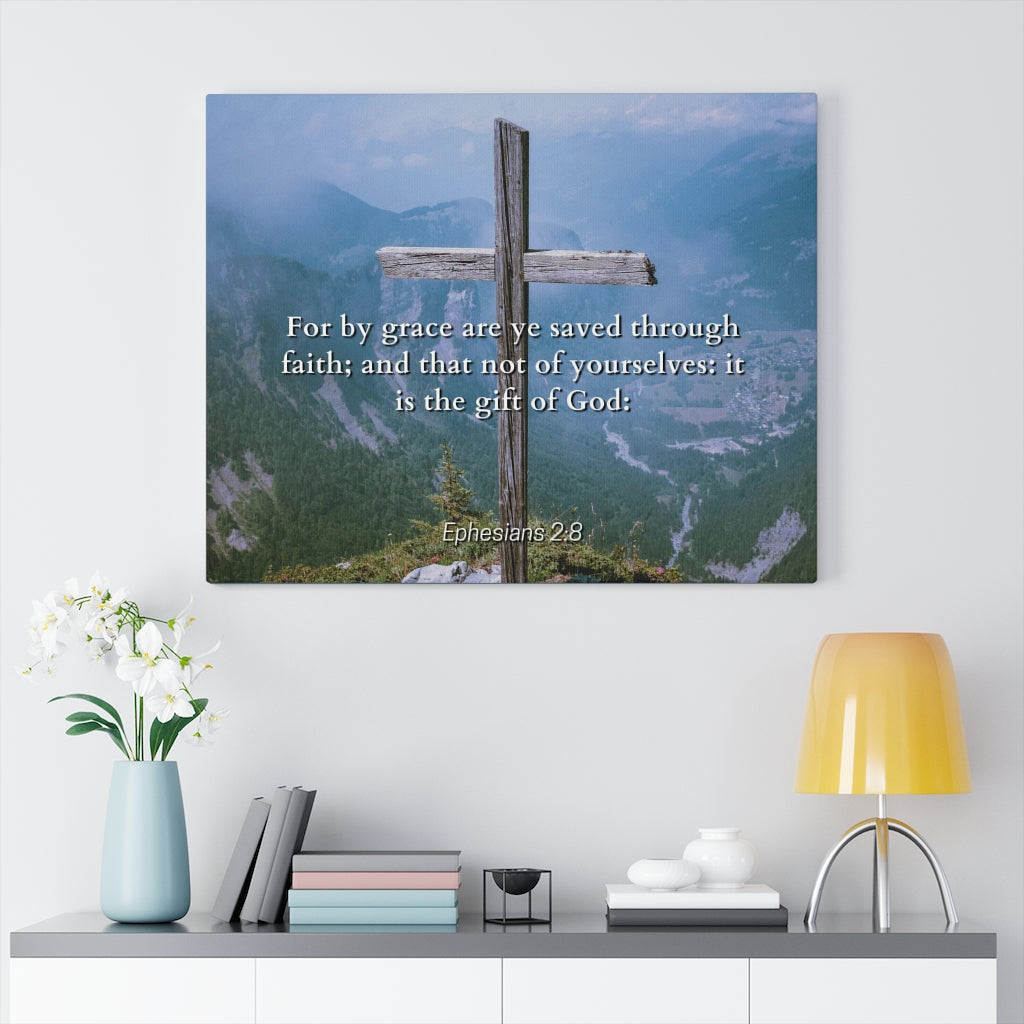 Scripture Walls Gift Of God Ephesians 2:8 Bible Verse Canvas Christian Wall Art Ready to Hang Unframed-Express Your Love Gifts