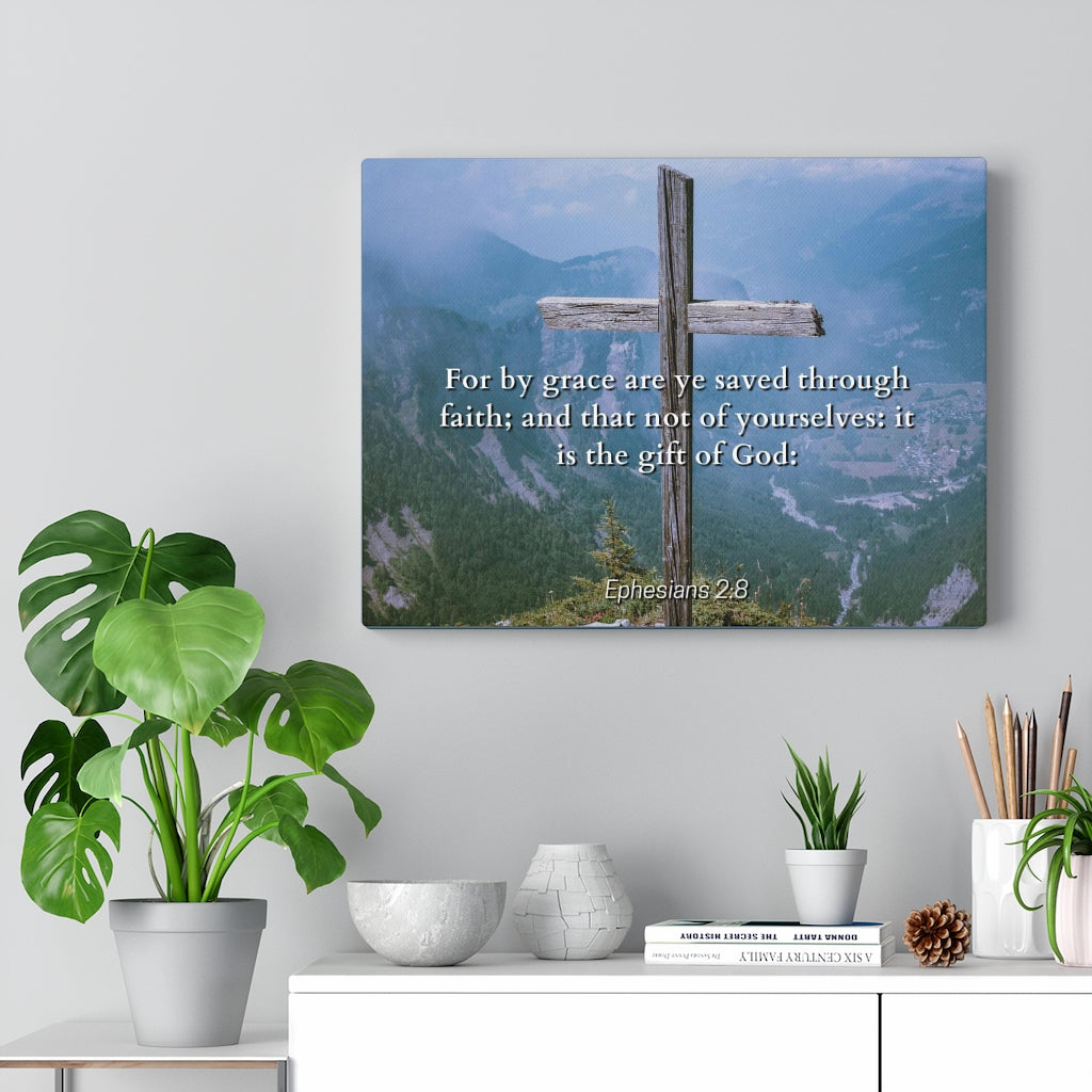 Scripture Walls Gift Of God Ephesians 2:8 Bible Verse Canvas Christian Wall Art Ready to Hang Unframed-Express Your Love Gifts
